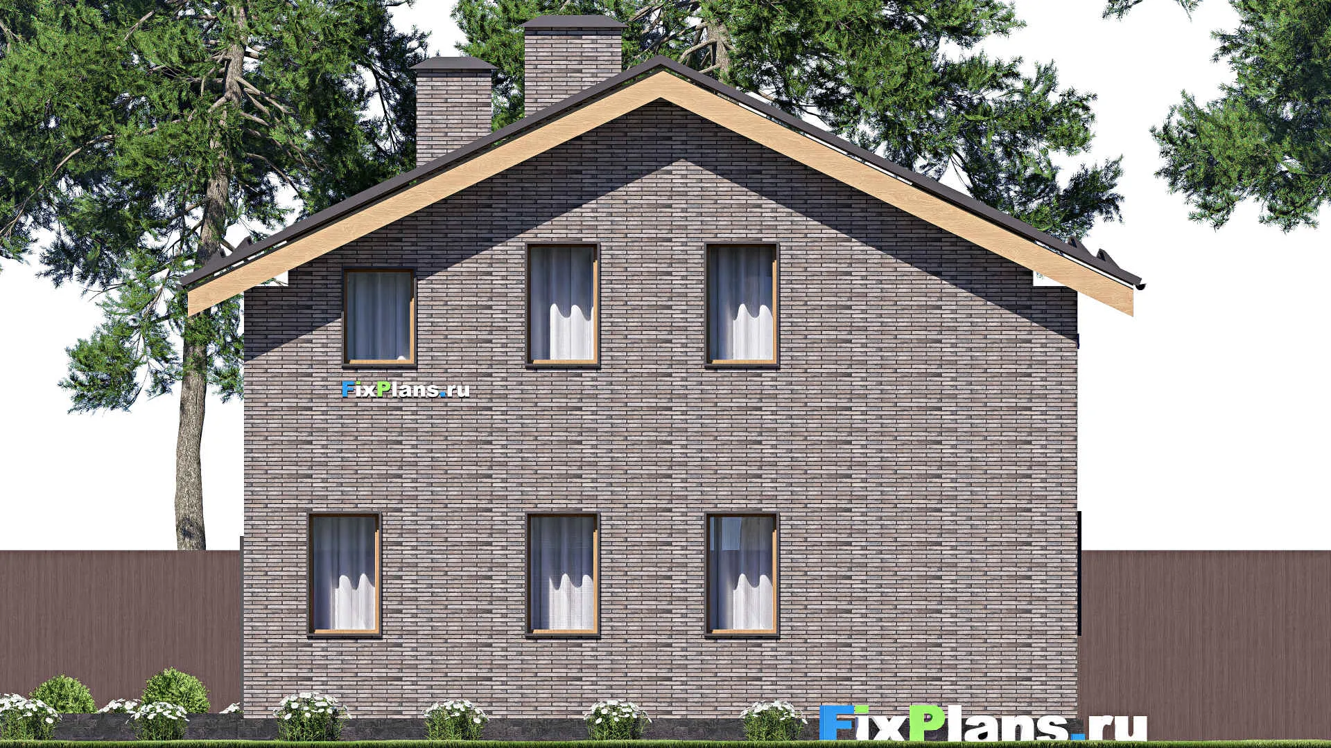 F-20834 - Проект дома с мансардой 10 на 13, площадью 160 м² с террасой и 4 спальнями