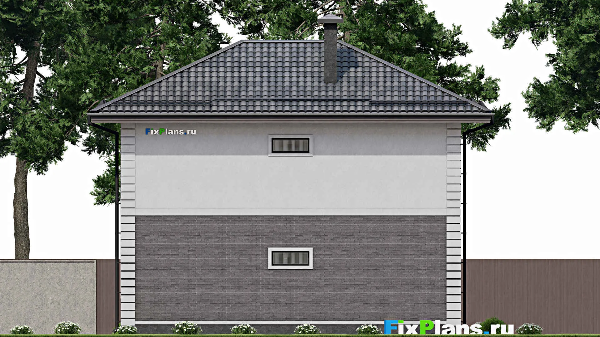 F-8027 - Проект двухэтажного дома 8 на 11, площадью 110 м² с балконом и 4 спальнями