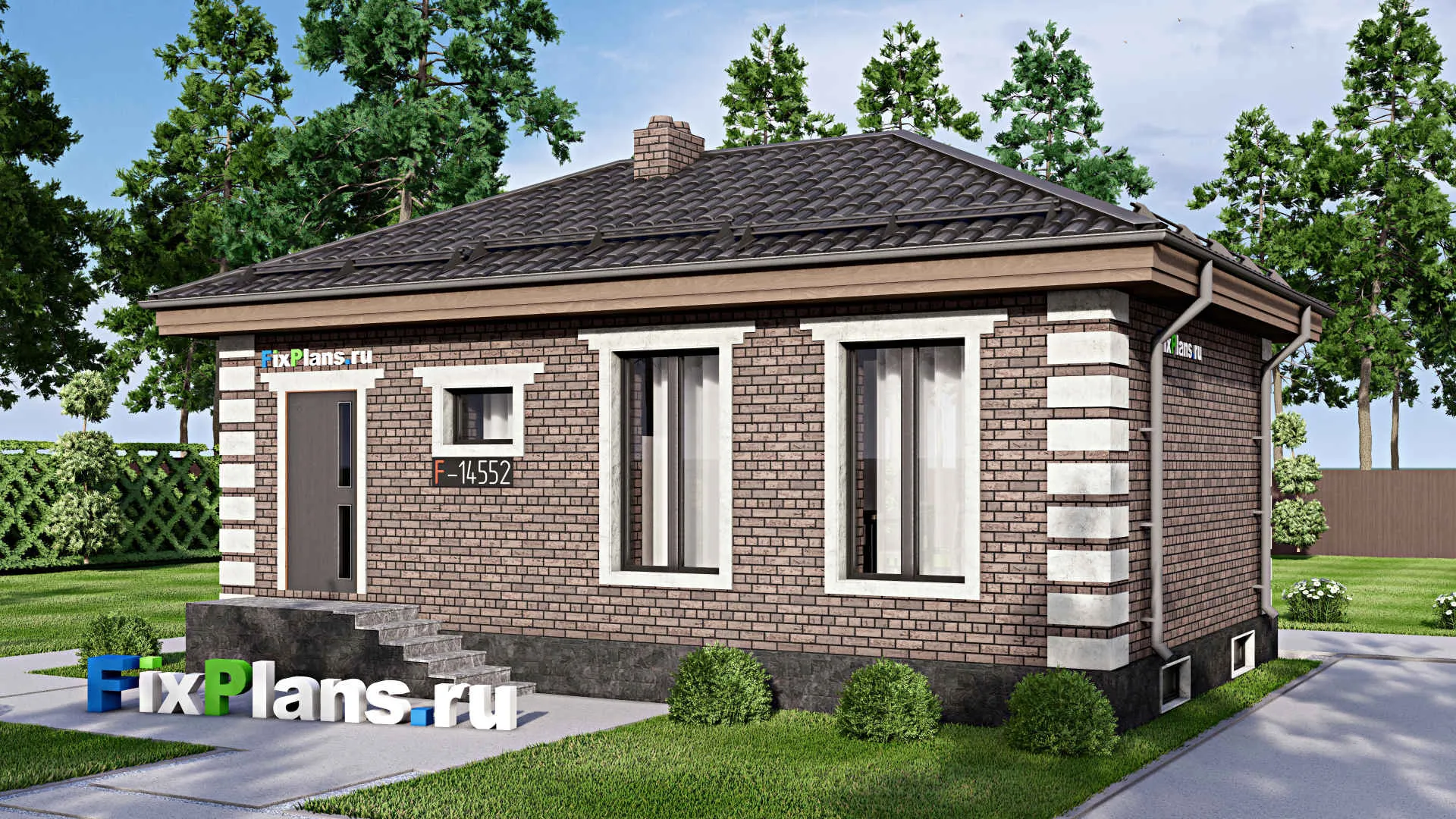 F-14552 - Проект бани 9 на 10, площадью 90 м² с терассой и санузлом