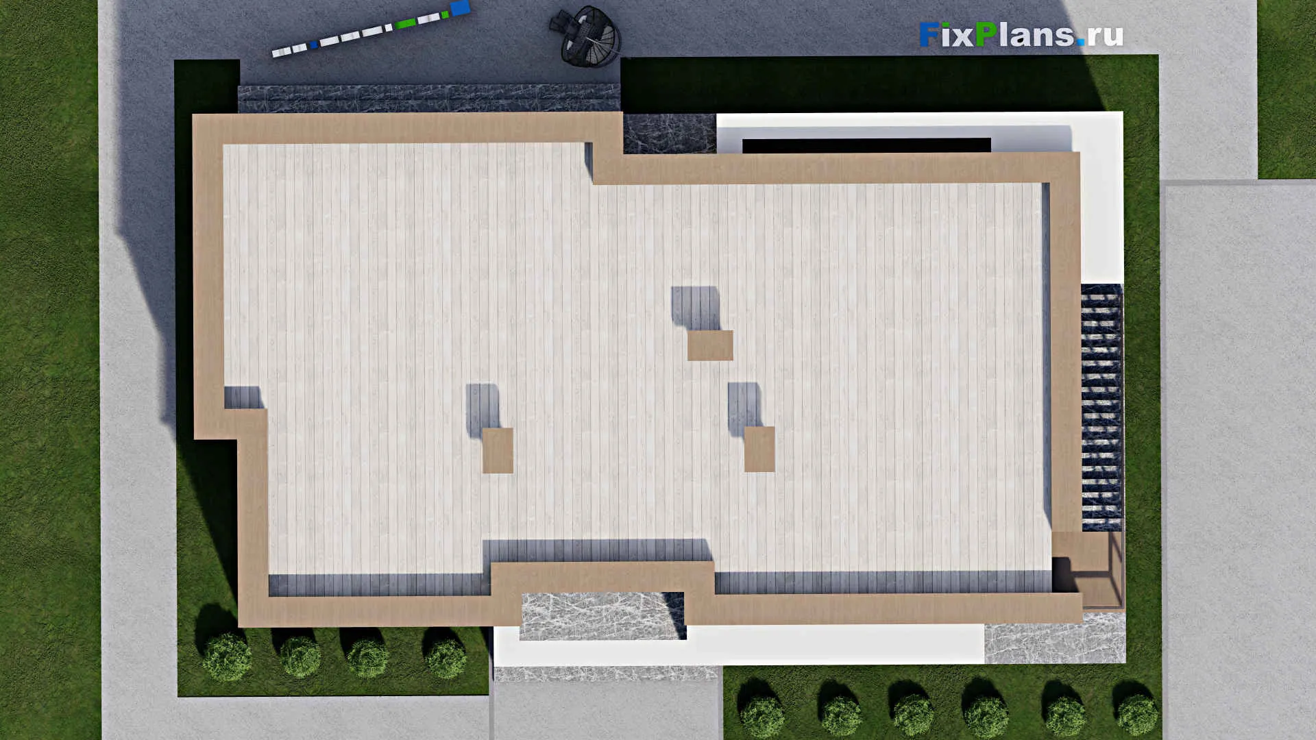 F-9575 - Проект одноэтажного дома 11 на 19, площадью 130 м² с 2 спальнями