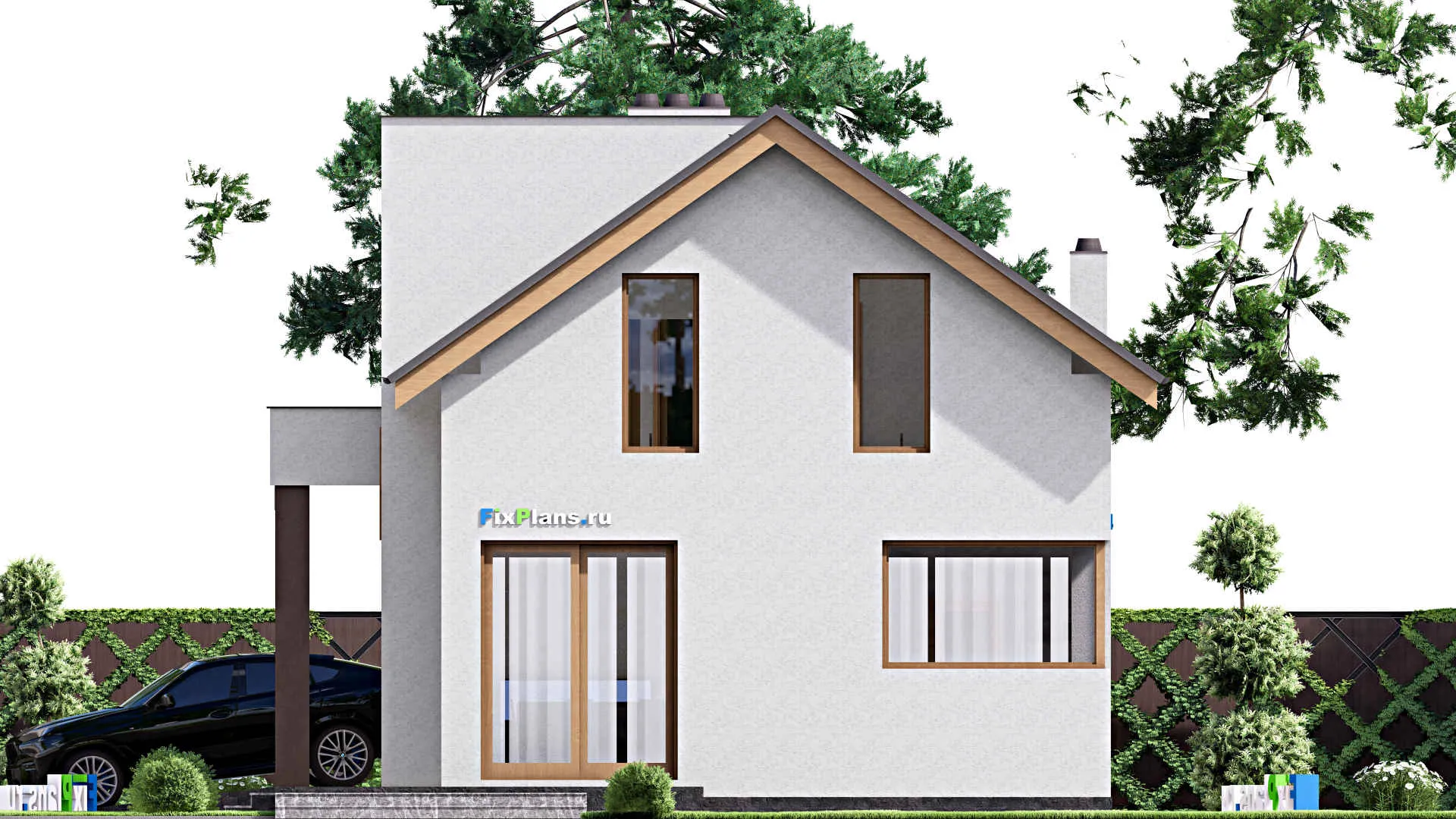 F-16298 - Планы дома с мансардой 10 на 17, площадью 190 м² с 3 спальнями