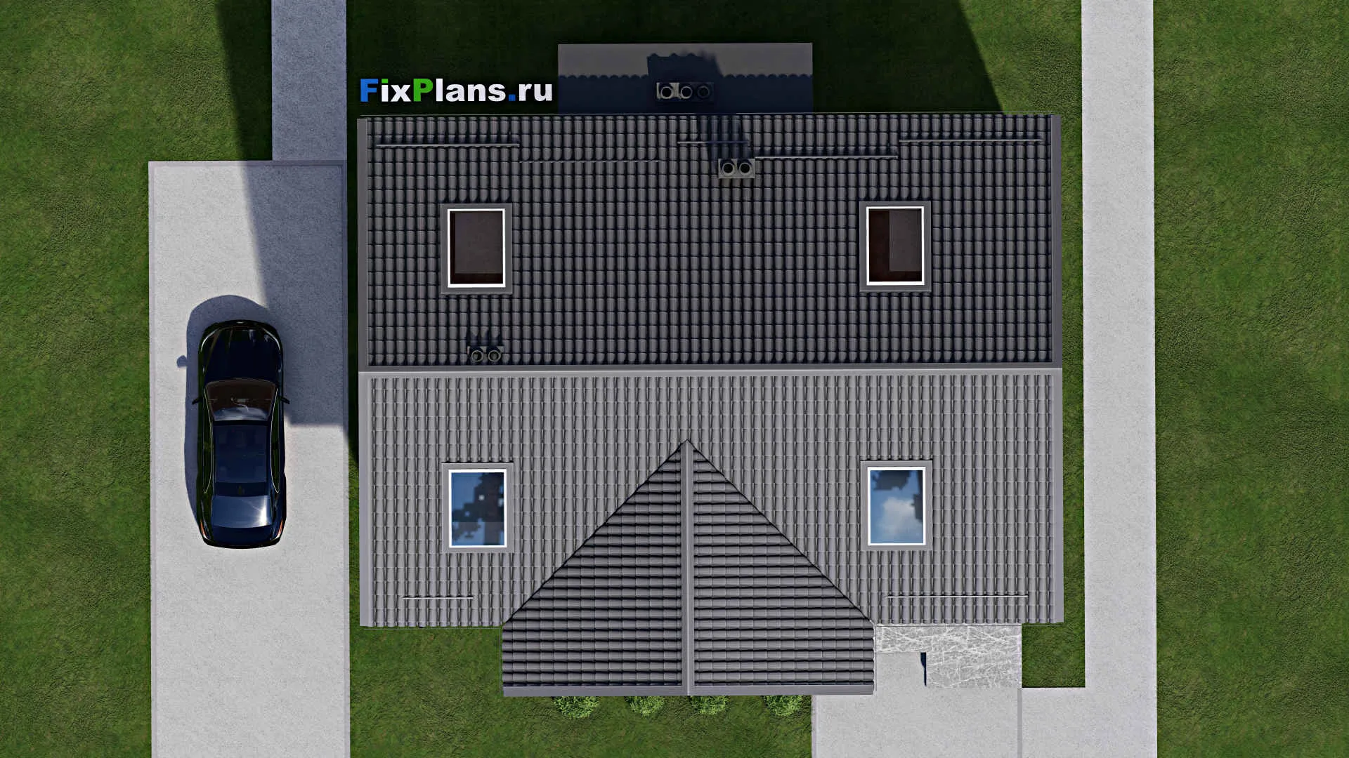 F-4130 - Проект дома с мансардой 12 на 13, площадью 200 м² с 6 спальнями