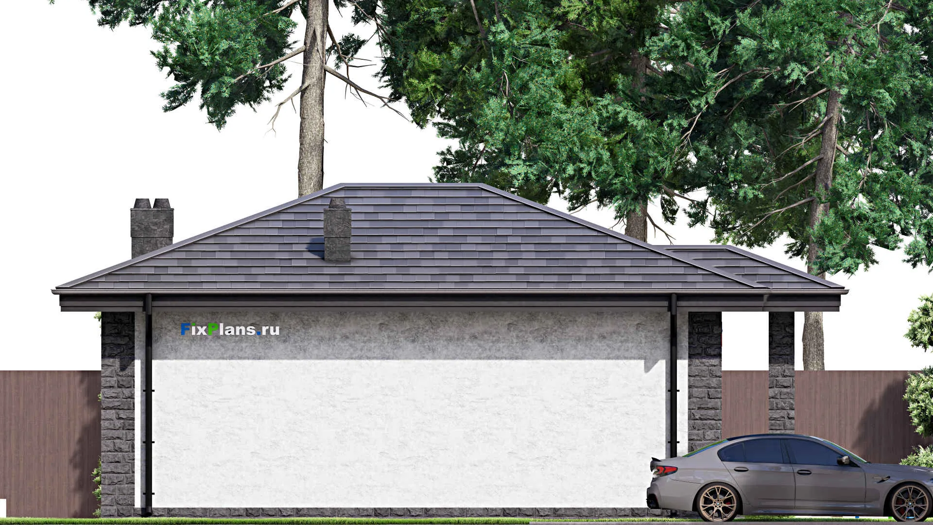 F-15407 - Проект бани 11 на 12, площадью 90 м² с комнатой отдыха, терассой, санузлом и спальней