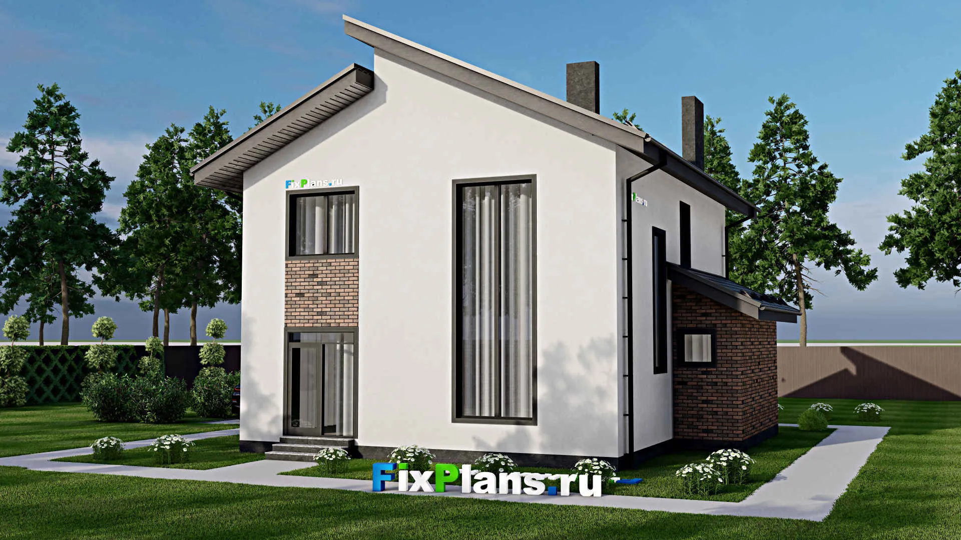 F-2339 - Проект двухэтажного дома 11 на 12, площадью 150 м² с баней и 4 спальнями