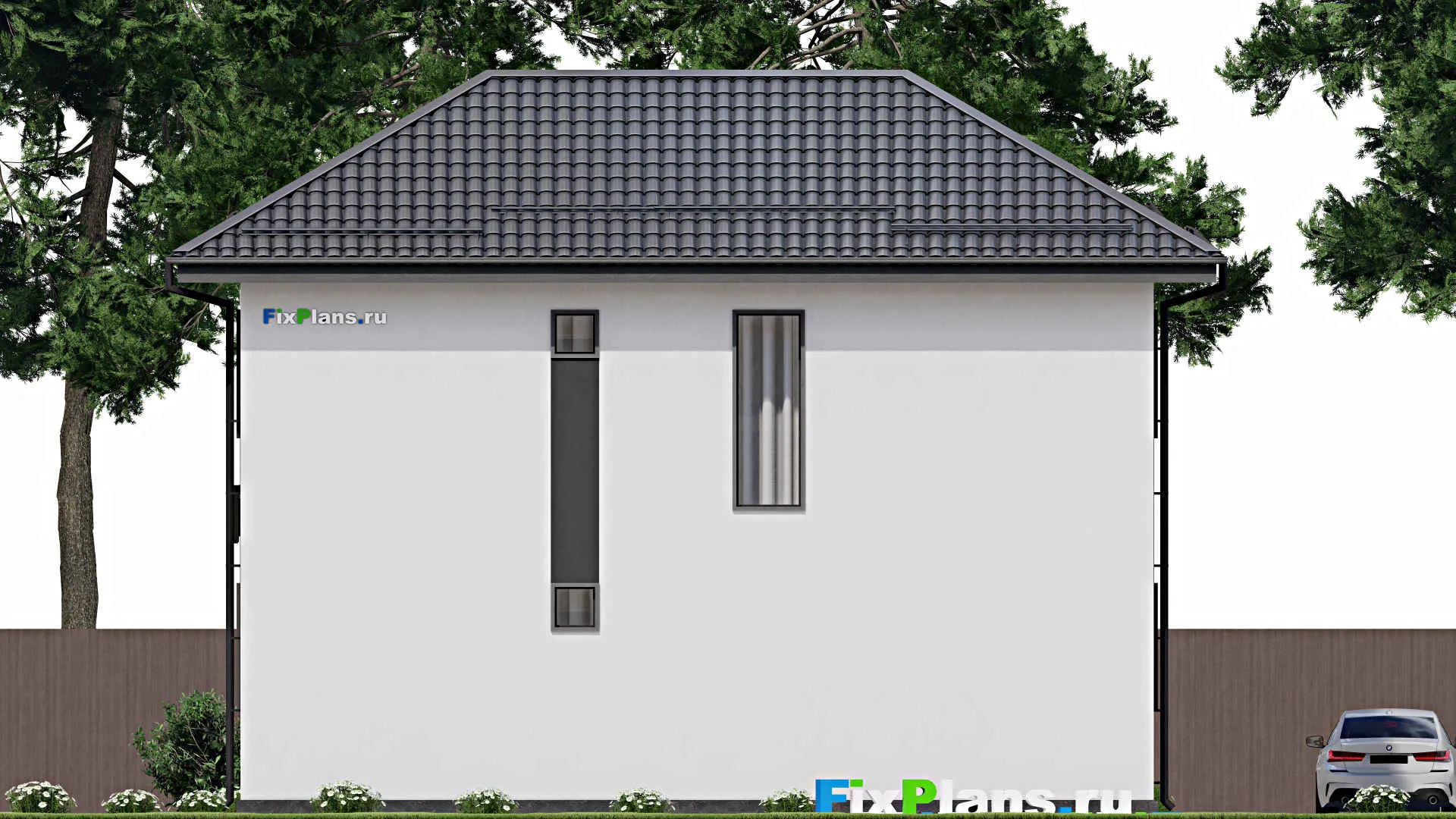 F-3356 - Проект двухэтажного дома 8 на 12, площадью 140 м² с террасой и 3 спальнями