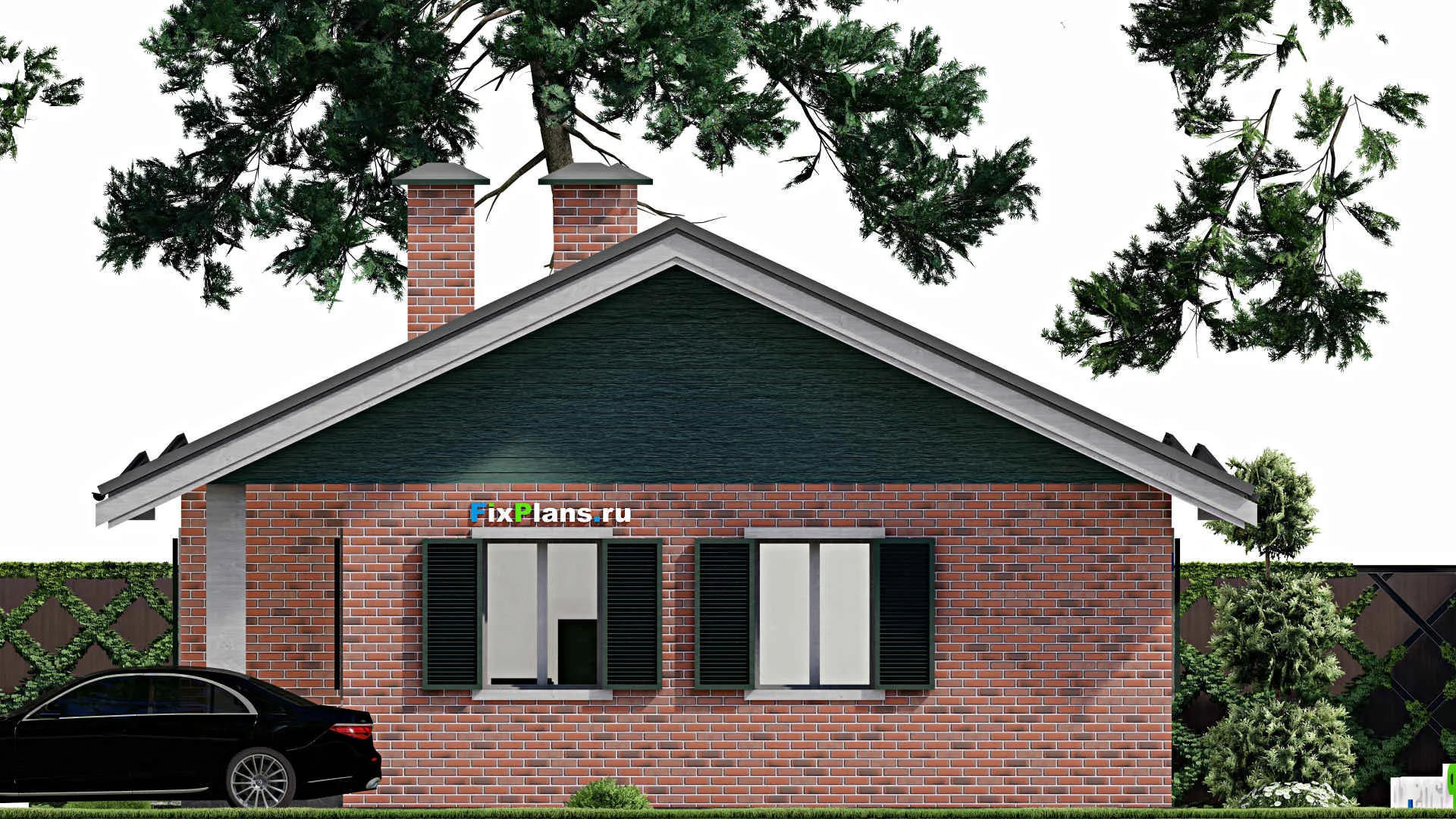 F-10529 - Проект одноэтажного дома 10 на 13, площадью 90 м² с 1 спальнями