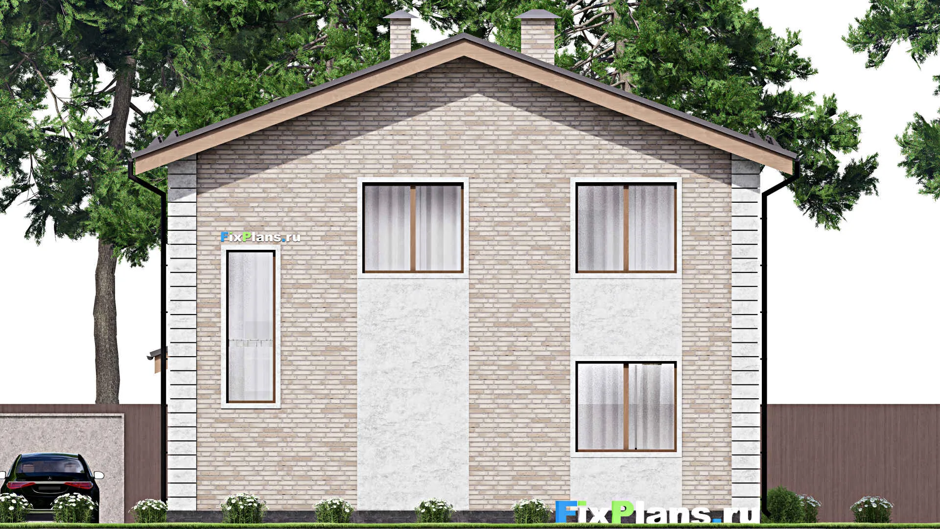 F-14147 - Планы двухэтажного дома 12 на 14, площадью 190 м² с 3 спальнями