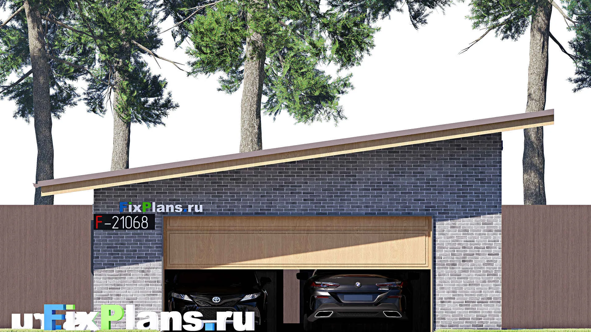 F-21068 - Проект гаража 8 на 9, площадью 60 м² на 2 машиноместа