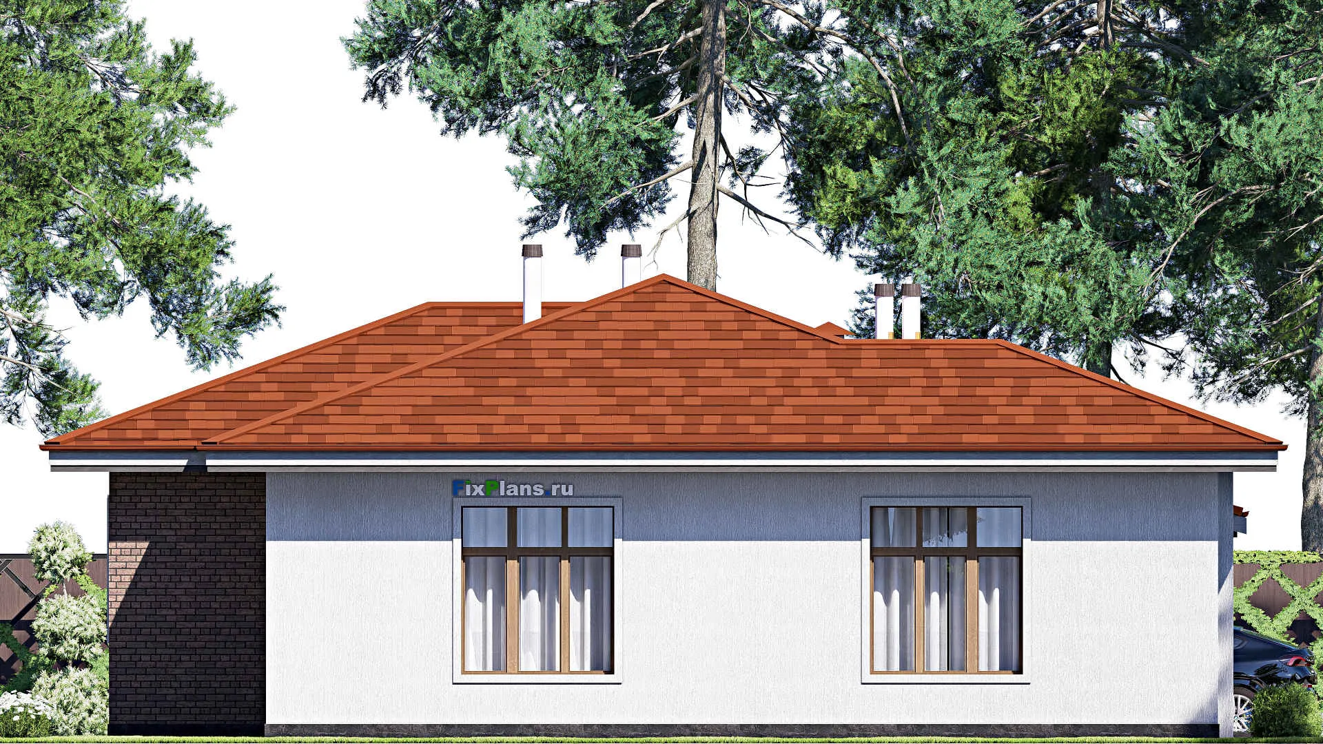 F-17630 - Проект одноэтажного дома 14 на 15, площадью 140 м² с 2 спальнями