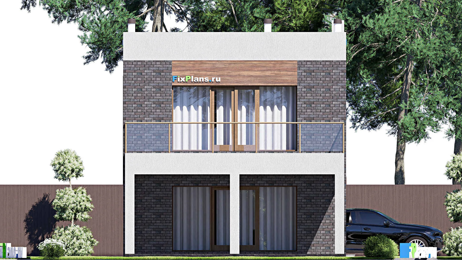 F-18467 - Проект двухэтажного дома 8 на 15, площадью 160 м² с террасой, балконом и 4 спальнями