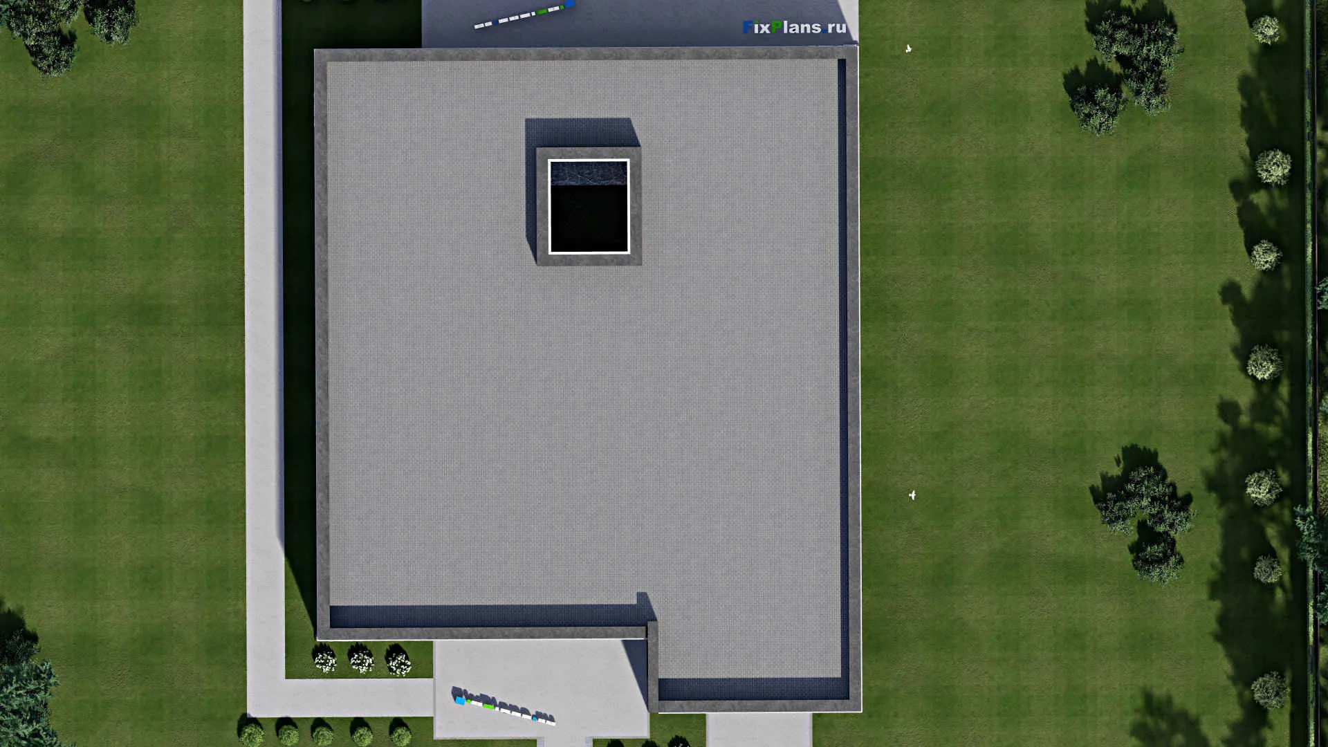 F-3158 - Проект одноэтажного дома 22 на 26, площадью 400 м² с террасой и 4 спальнями