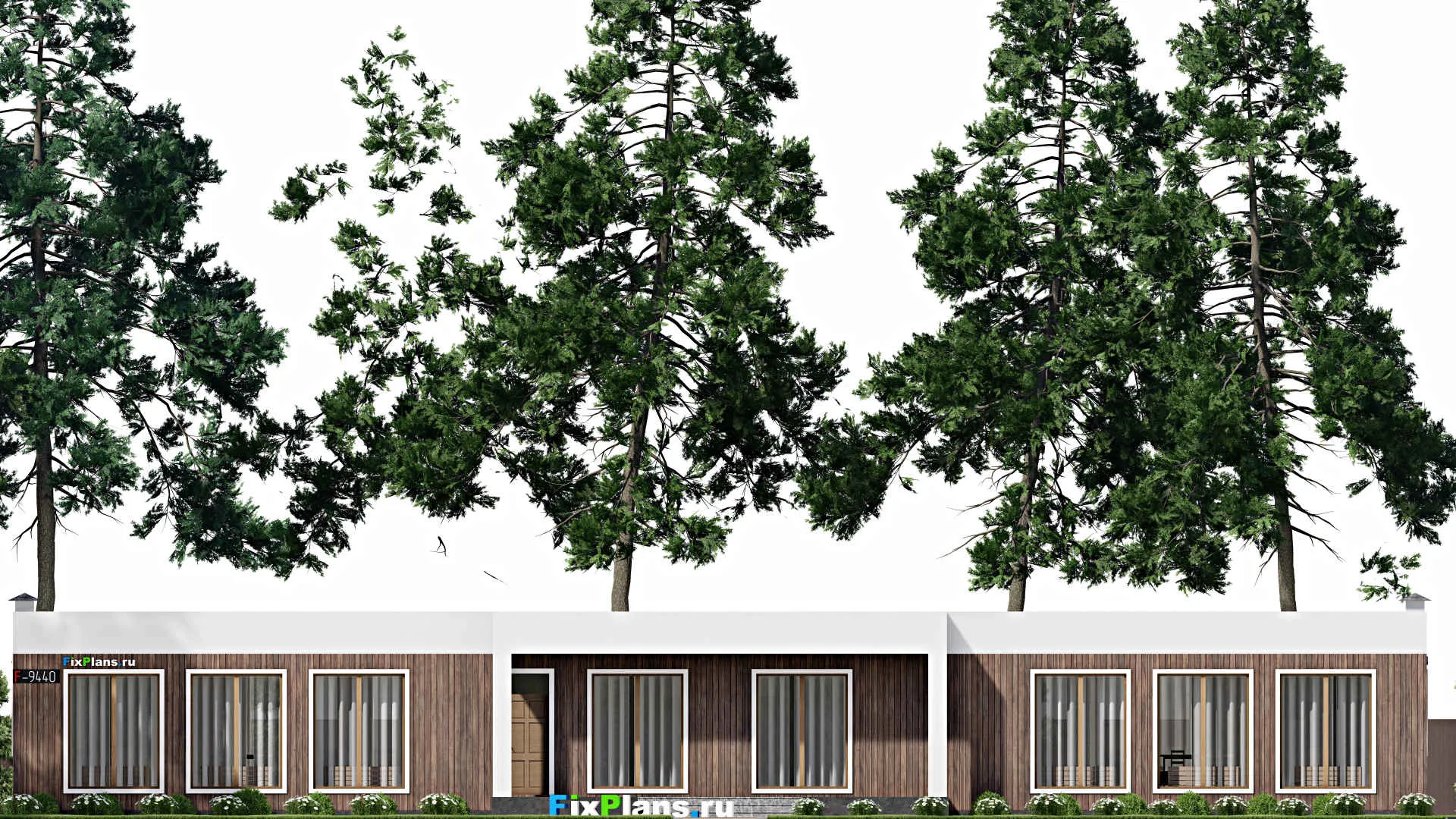 F-9440 - План одноэтажного дома 8 на 31, площадью 170 м² с 4 спальнями