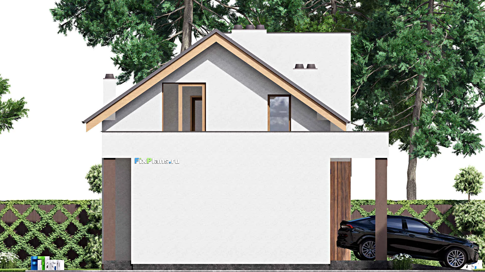 F-16298 - Планы дома с мансардой 10 на 17, площадью 190 м² с 3 спальнями