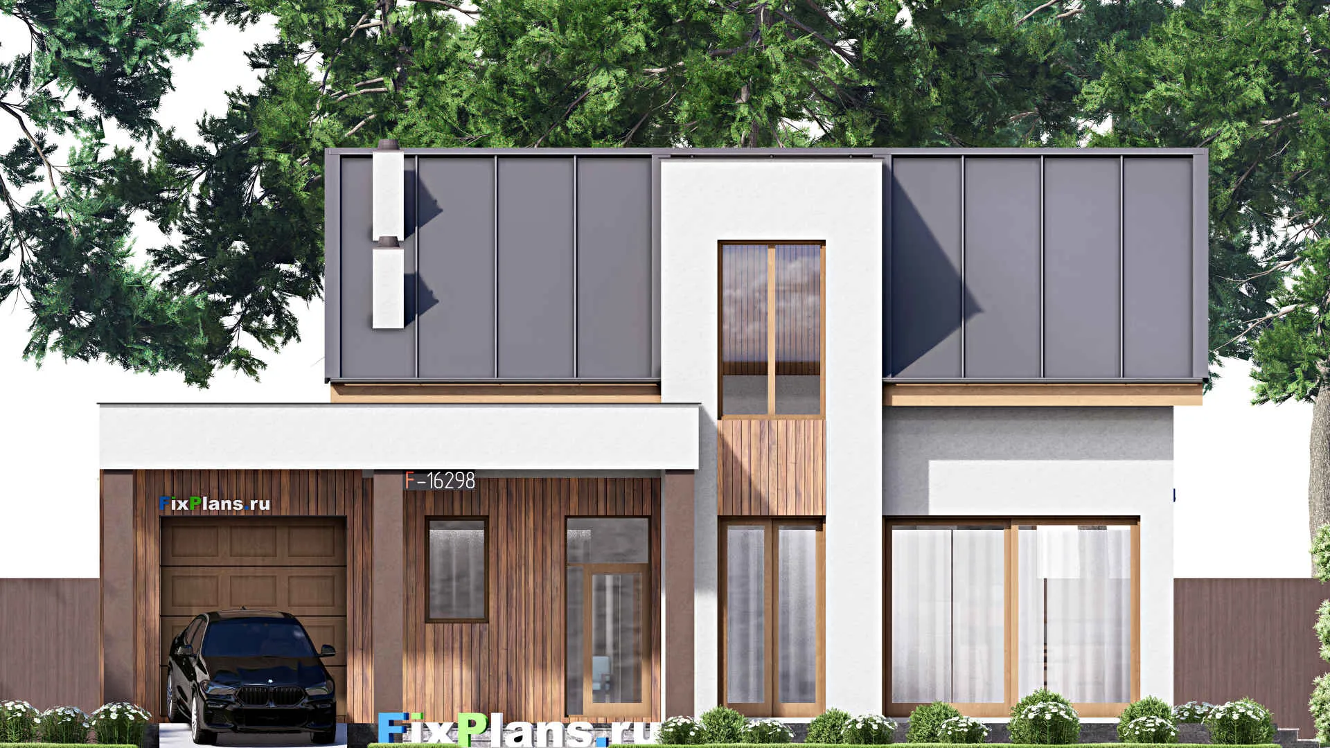 F-16298 - Планы дома с мансардой 10 на 17, площадью 190 м² с 3 спальнями