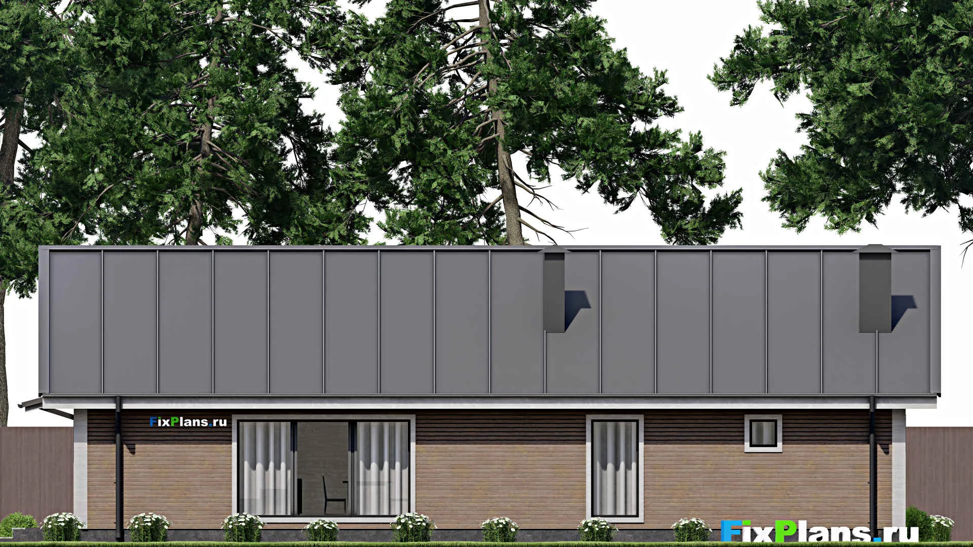 F-11933 - Проект одноэтажного дома 11 на 17, площадью 140 м² с баней и 3 спальнями