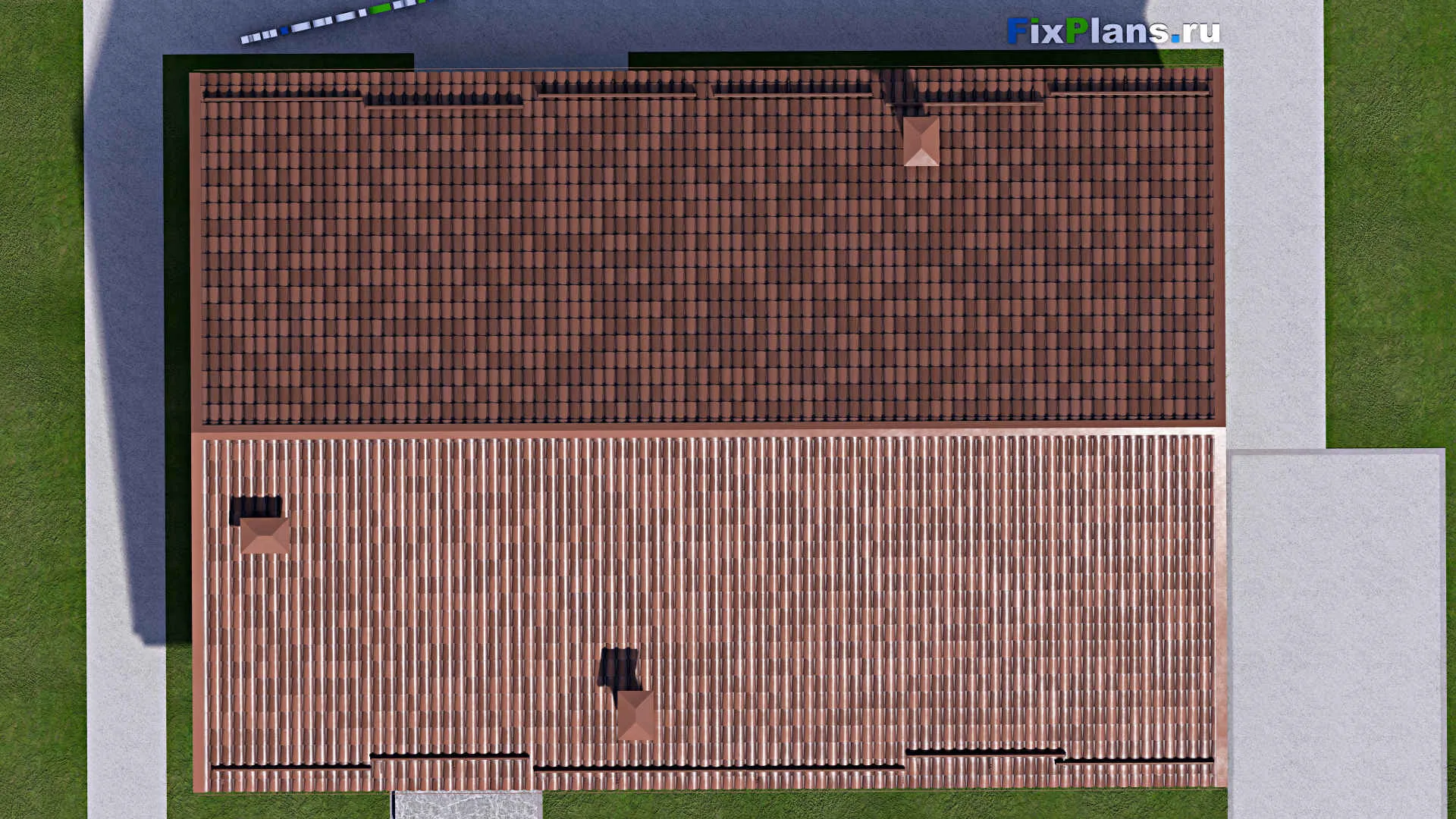 F-13508 - Проект одноэтажного дома 14 на 18, площадью 190 м² с террасой и 4 спальнями