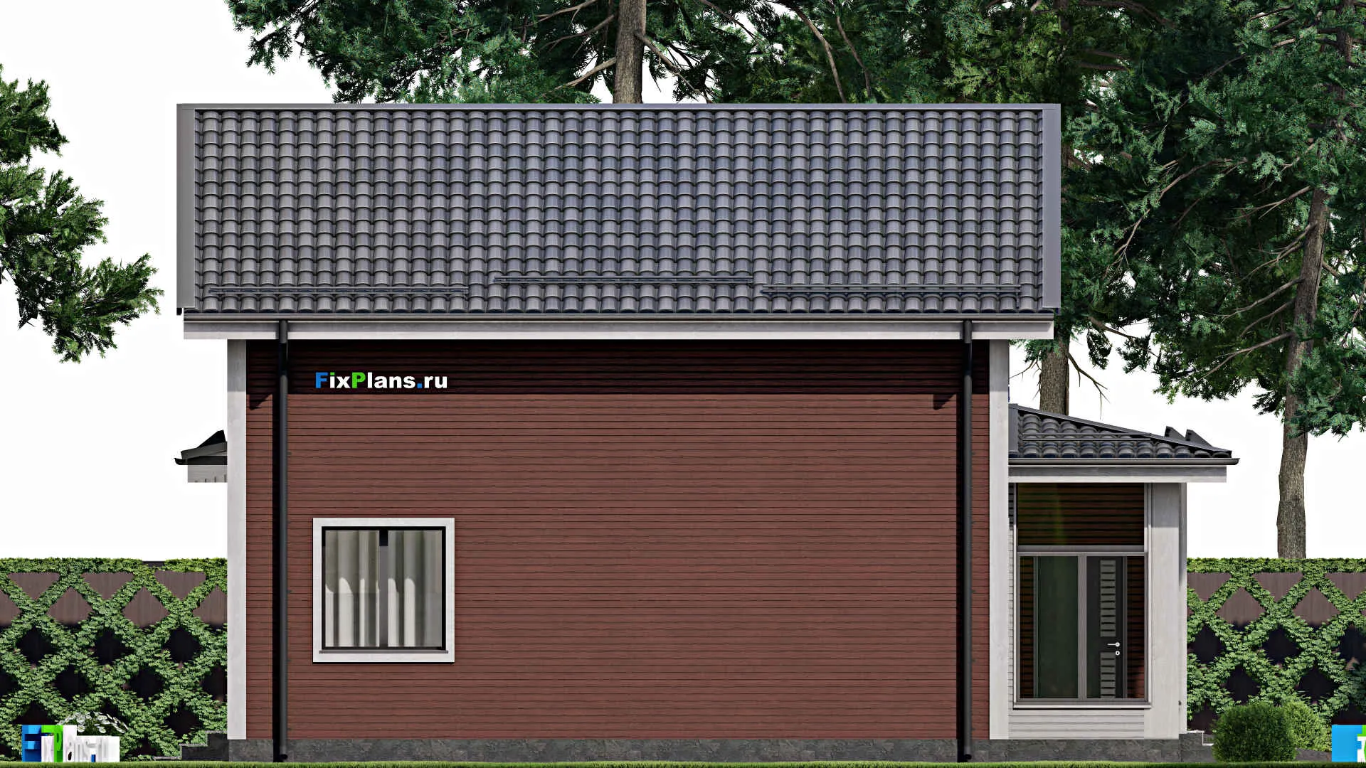 F-8117 - Проект дома с мансардой 12 на 13, площадью 160 м² с гаражом на 1 машину и 4 спальнями