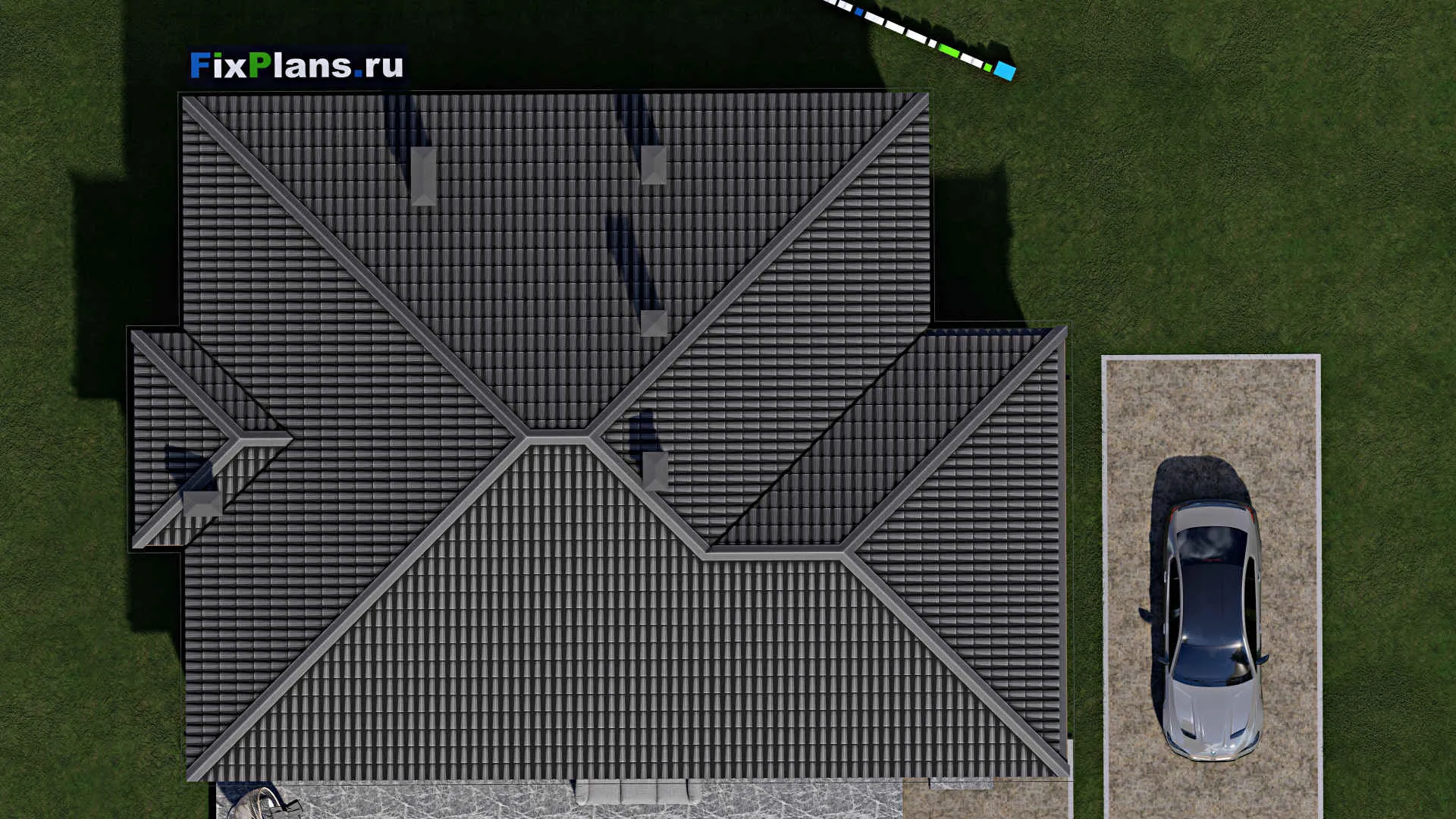 F-1511 - Проект одноэтажного дома 12 на 17, площадью 170 м² с террасой и 3 спальнями