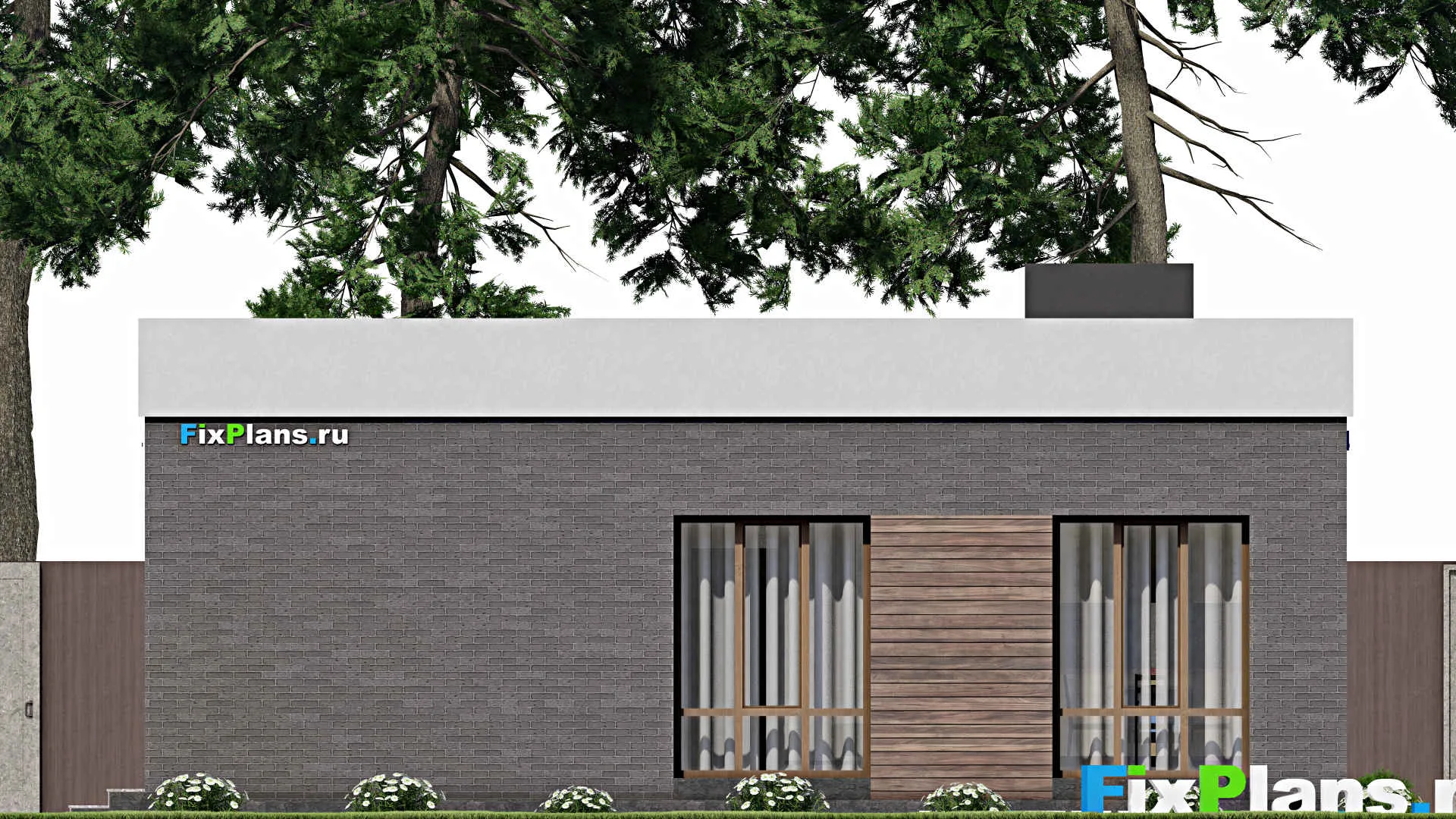 F-7811 - План одноэтажного дома 11 на 13, площадью 120 м² с 3 спальнями