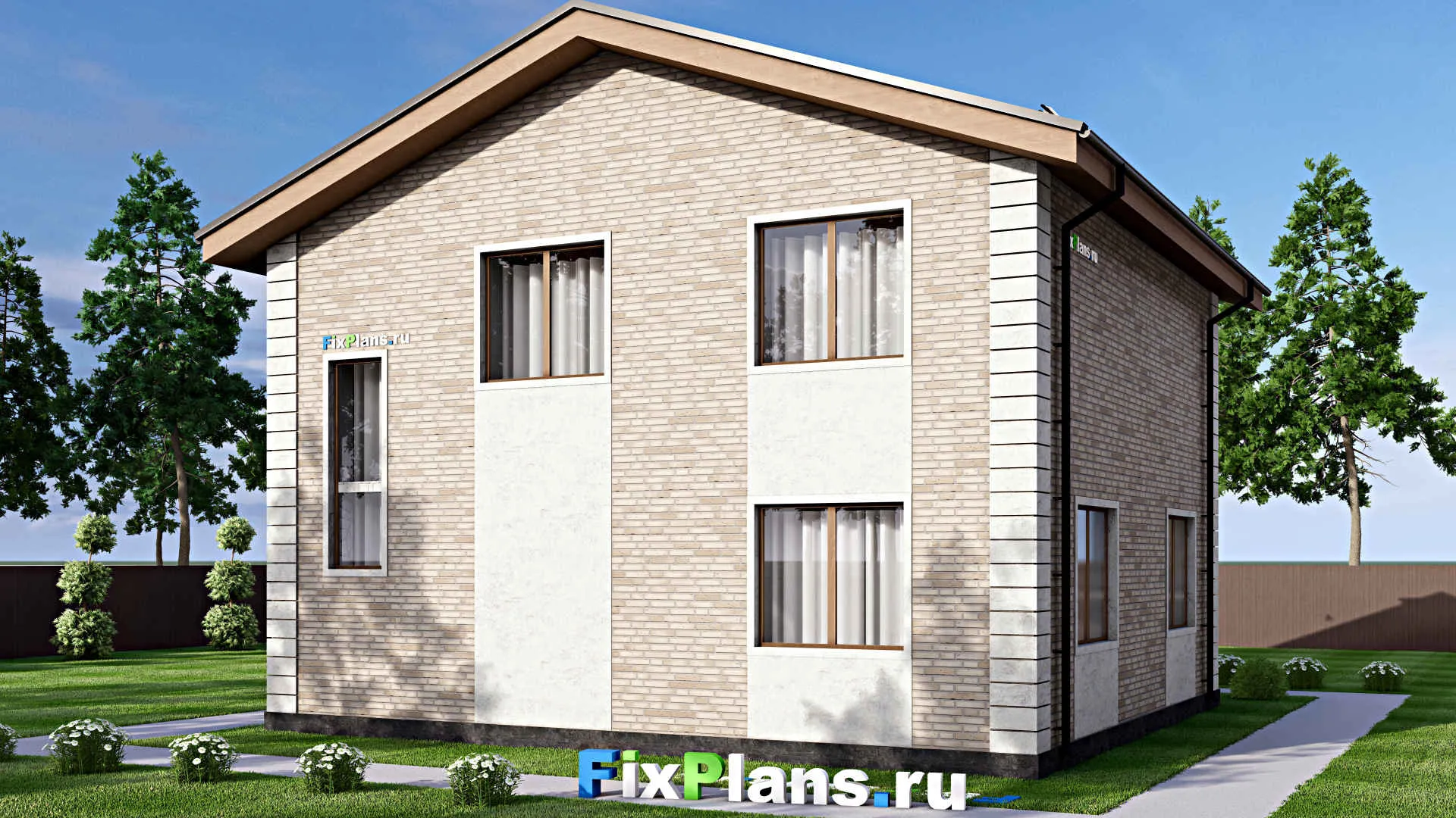 F-14147 - Планы двухэтажного дома 12 на 14, площадью 190 м² с 3 спальнями