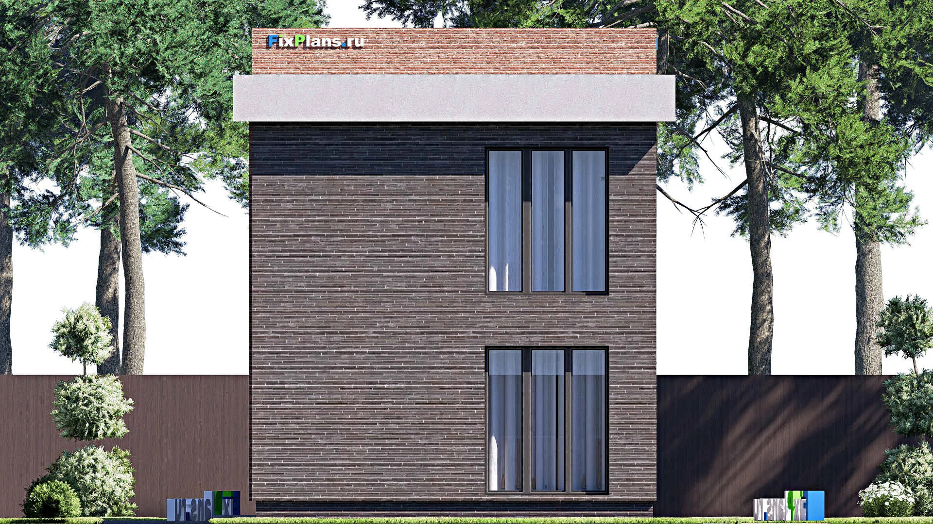 F-18377 - Проект двухэтажного дома 7 на 15, площадью 130 м² с балконом и 4 спальнями