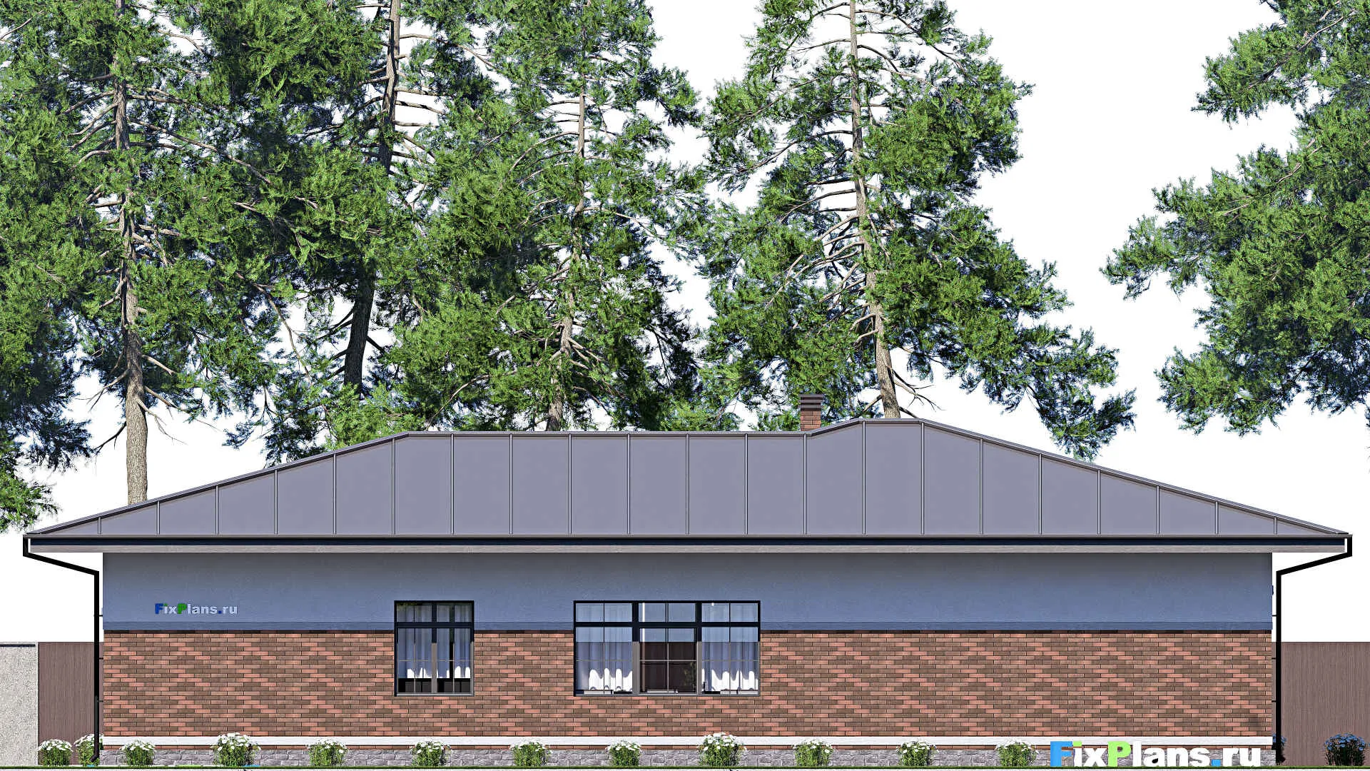 F-18278 - План одноэтажного дома 14 на 22, площадью 240 м² с террасой и 3 спальнями