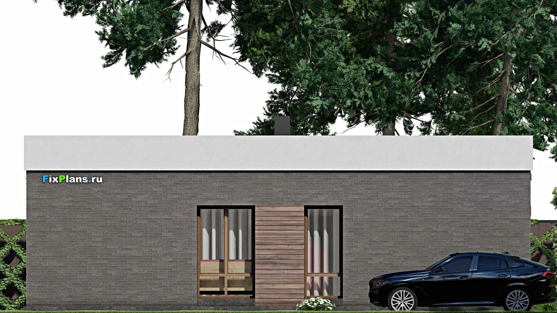 F-7811 - План одноэтажного дома 11 на 13, площадью 120 м² с 3 спальнями