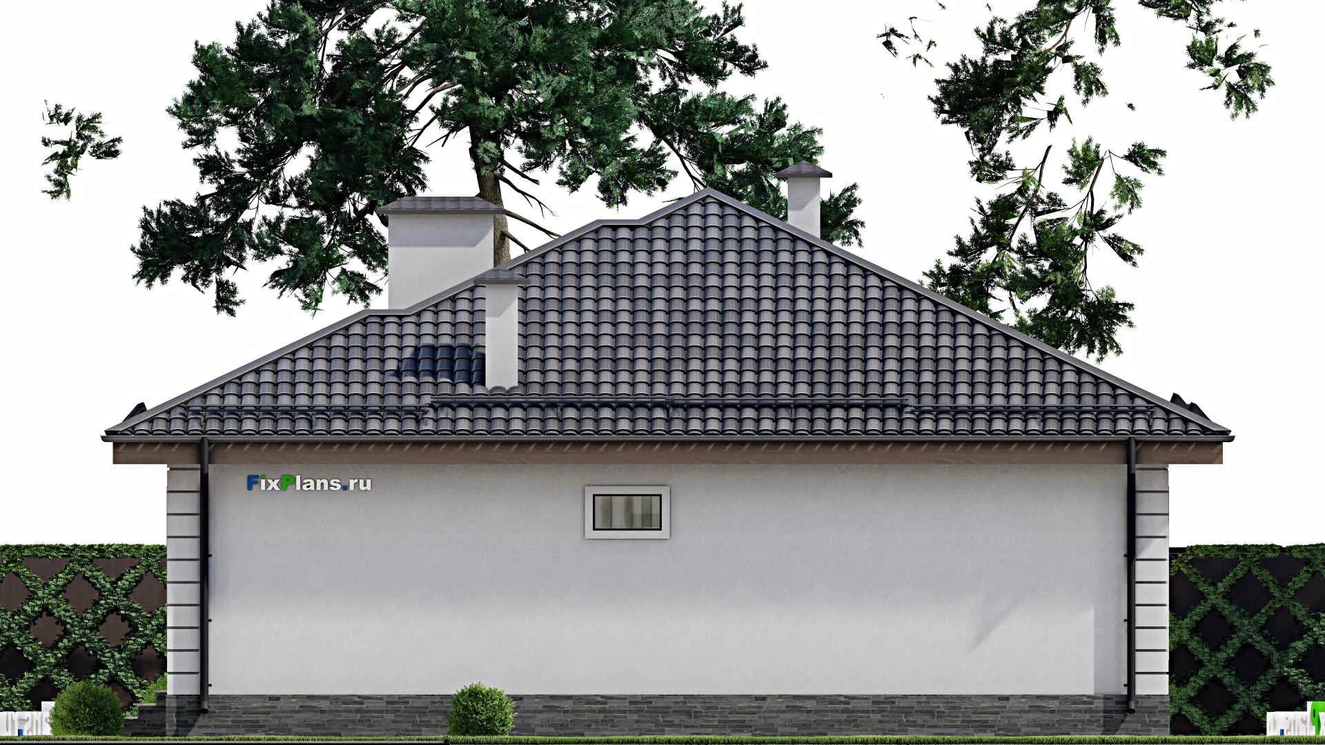 F-8819 - План одноэтажного дома 13 на 15, площадью 140 м² с 3 спальнями