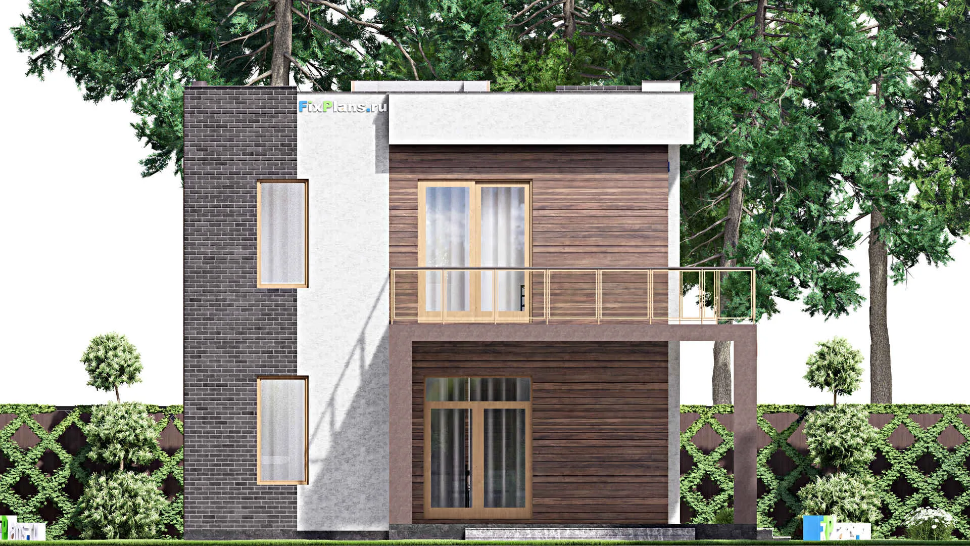 F-16154 - Проект двухэтажного дома 10 на 13, площадью 160 м² с террасой, балконом и 2 спальнями