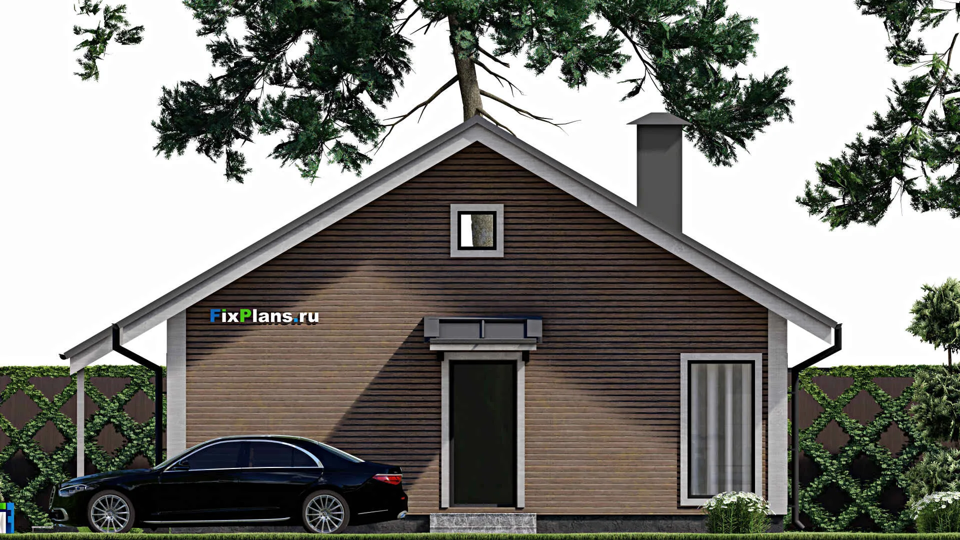 F-11933 - Проект одноэтажного дома 11 на 17, площадью 140 м² с баней и 3 спальнями