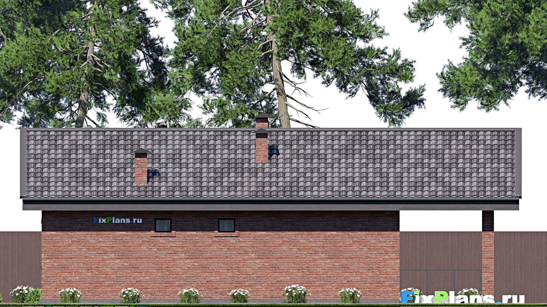 F-19043 - Проект одноэтажного дома 10 на 15, площадью 100 м² с террасой и 1 спальнями